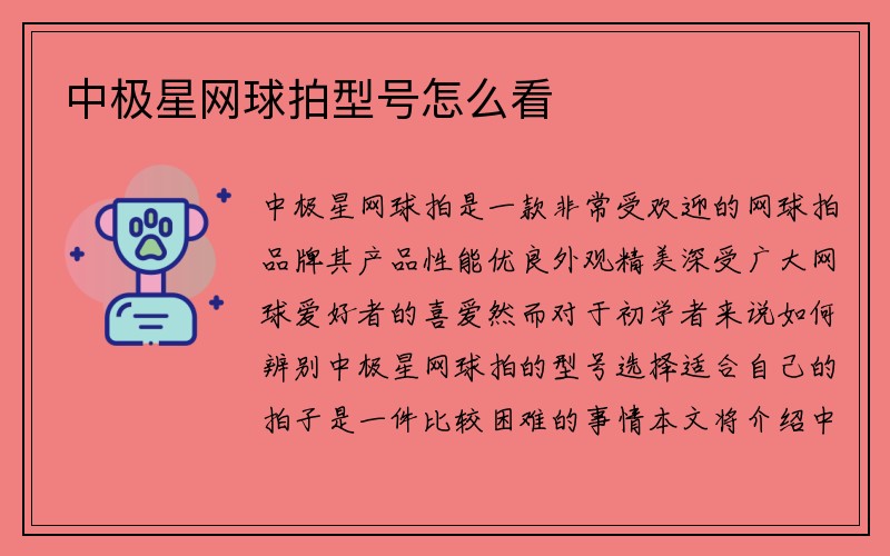 中极星网球拍型号怎么看