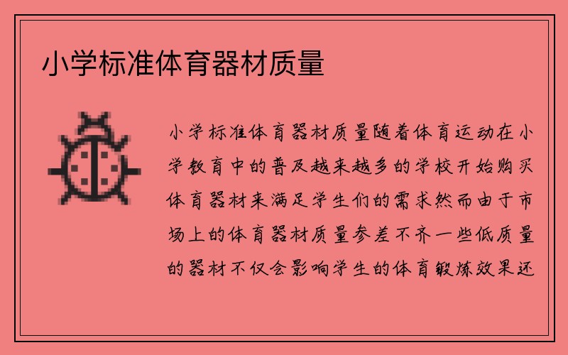 小学标准体育器材质量